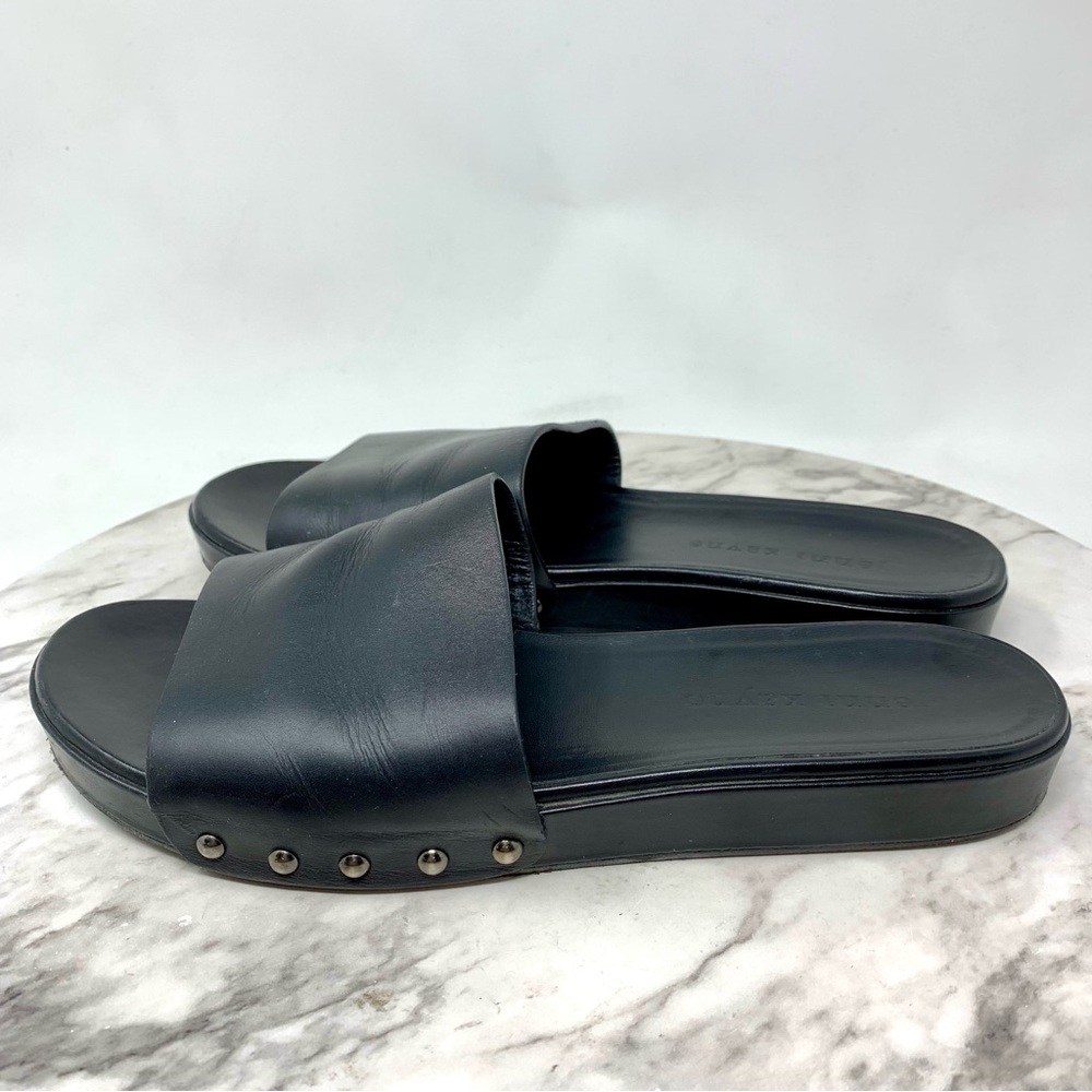 Jenni Kayne Studded Slides Leather 37.5 Minimalist Casual Sporty Classic Edgy - Picture 3 of 16